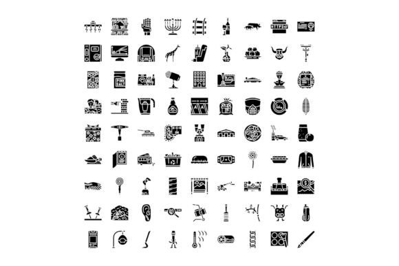 Black and White Icons Collection with Va