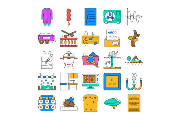 Collection of Colorful Varied Subject Icons: Enhancing Visual Communication in Modern Design