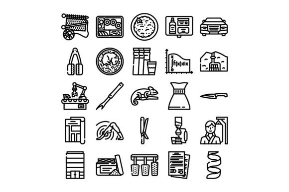Collection of Diverse Line Art Icons Ill: A Design Essential for Modern Creatives