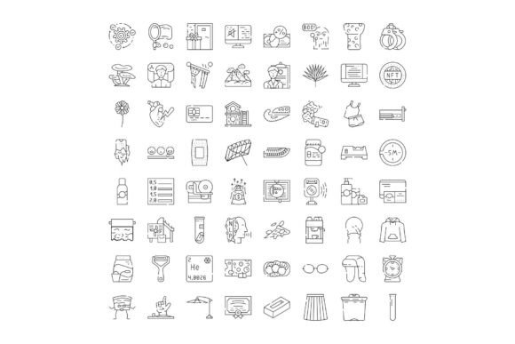 Collection of Various Line Icons Represe: Simplifying Visual Communication
