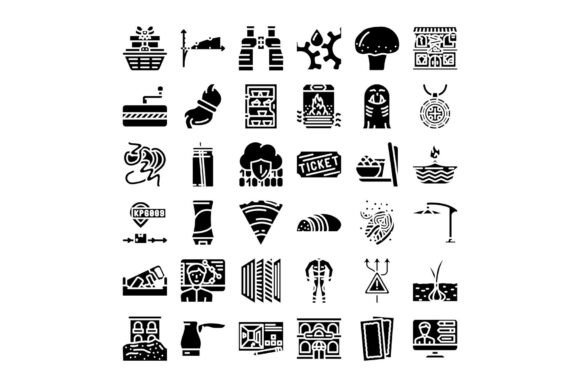 Collection of Various Modern Glyph Icons: Enhancing Visual Communication Across Industries