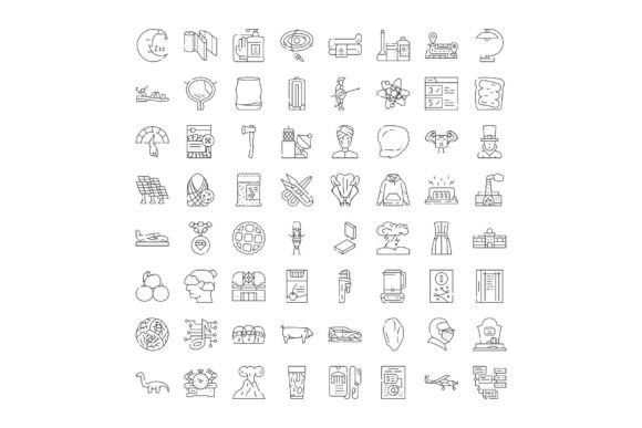 Collection of Various Outline Icons for Diverse Design Needs