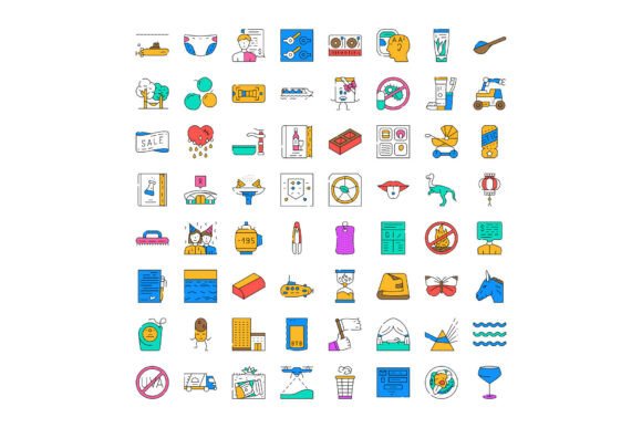 Colorful Line Icons Collection S: Creative Design Made Easy