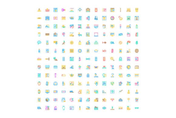 Colorful Outline Style Icons for Modern Design Projects
