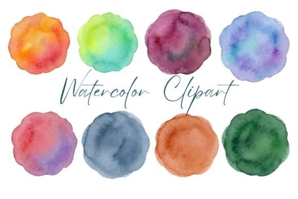 Discover the Beauty of Hand-Painted Watercolor Circle Splashes for Creative Projects