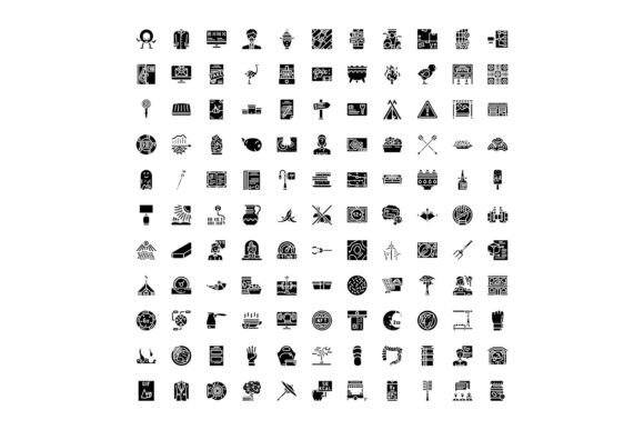 Diverse Collection of Solid Glyph Icons: Enhancing Web and App Design with Visual Clarity
