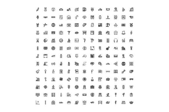 Diverse Set of Outline Icons Illustratin: A Versatile Visual Resource for Modern Design