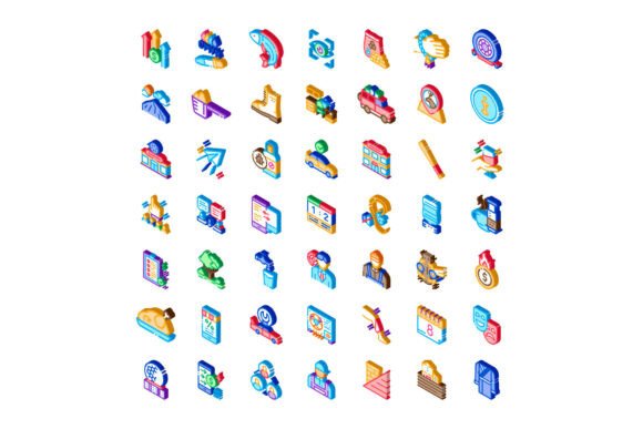 Isometric Icon Collection Representing V: A Modern Visual Language for Digital Storytelling