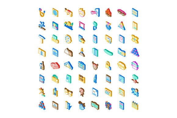 Isometric Icons Collection Illustrating: A Modern Visual Language for Digital Interfaces