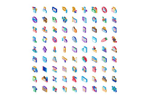 Isometric Icons Collection Representing Modern Digital Solutions