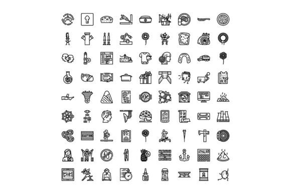 Unlocking Creativity with a Collection of Diverse Line Art Icons