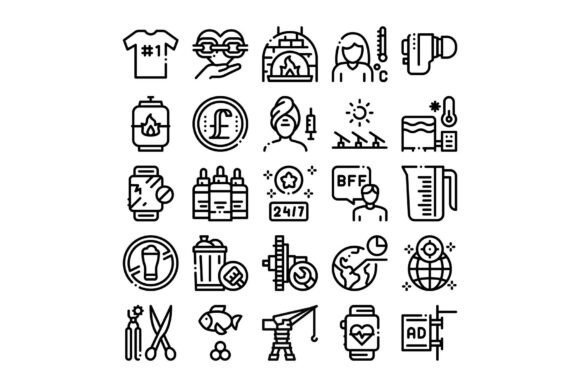 Varied Outline Icons for Professionals